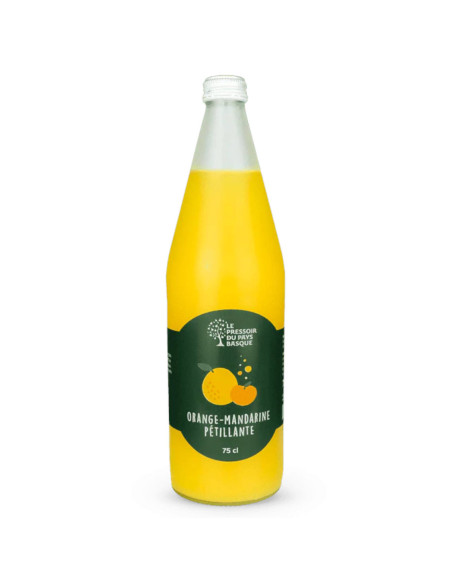 Le pressoir du Pays Basque jus pétillant orange mandarine 75cL jus de fruits Bardos - petit déjeuner santé bien être