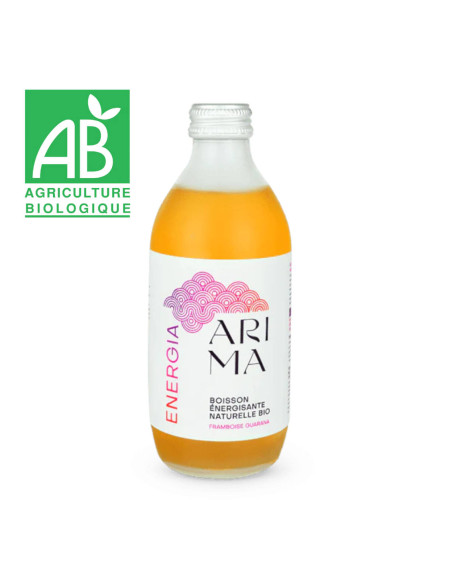 Boisson énergisante framboise hibiscus ENERGIA ARIMA bio  33cl - boisson basque produits locaux