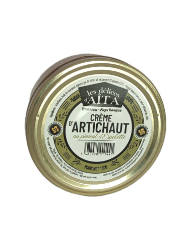 Crème d'artichaud au piment d'Espelette délices d'aita itxassou - epicerie fine - plat cuisiné conserve aperitif basque