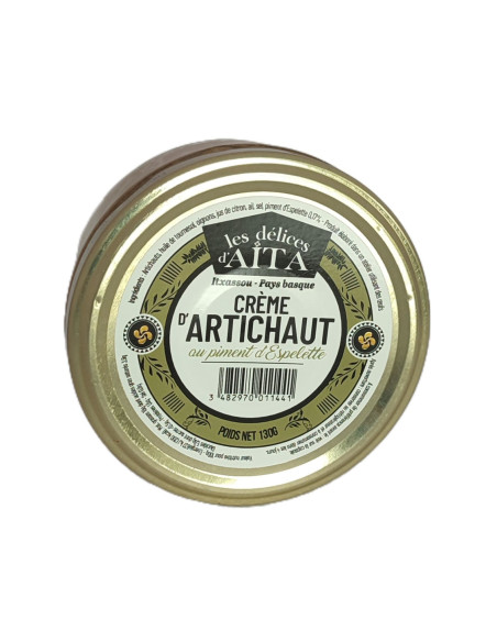 Crème d'artichaud au piment d'Espelette délices d'aita itxassou - epicerie fine - plat cuisiné conserve aperitif basque