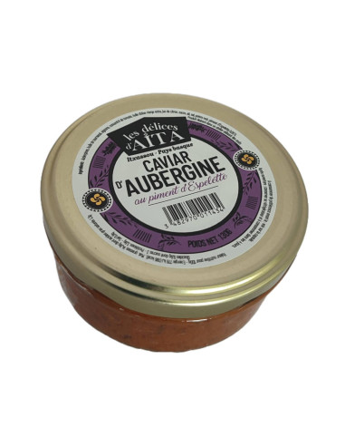 Caviar d'aubergine au piment d'Espelette délices d'aita itxassou - epicerie fine - plat cuisiné conserve aperitif basque