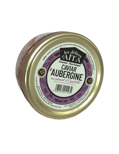 Zoom Caviar aubergines au piment d'Espelette délices d'aita itxassou - epicerie fine - plat cuisiné conserve apero basque