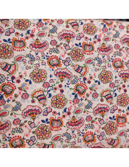 Tissu Coton fleurs motif floral turc - Tissus habillement au mètre vente en ligne - mercerie biarritz