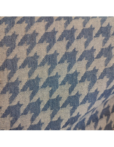 Tissu Jean pieds de coq denim brodé non extensible - tissus habillement au mètre vente en ligne