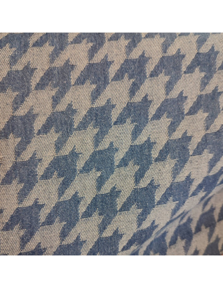 Tissu Jean pieds de coq denim brodé non extensible - tissus habillement au mètre vente en ligne
