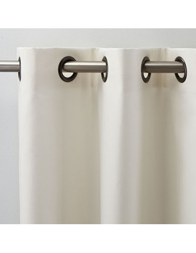 Paire de Rideaux Tissu cacao Thevenon écru fond...