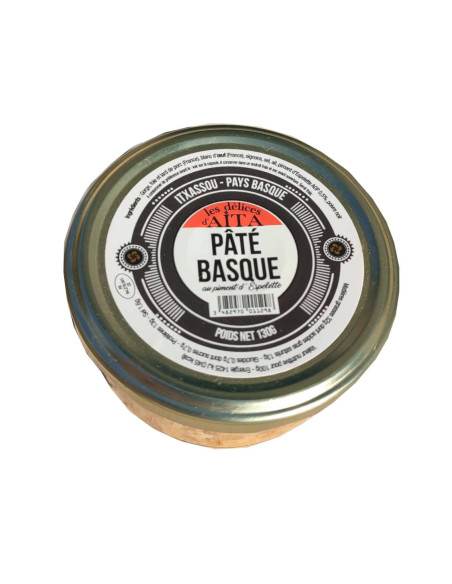 Pâté basque au piment d'Espelette 130gr - les délices d'aita itxassou - epicerie fine - plats cuisinés conserves basques