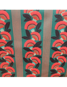 Tissu toile coton enduit AMBRE fleurs Thévenon - Tissus Ameublement  au mètre - nappe enduite