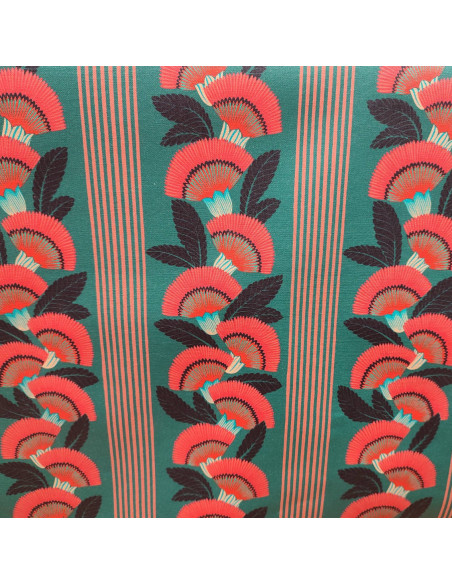 Tissu toile coton enduit AMBRE fleurs Thévenon - Tissus Ameublement  au mètre - nappe enduite