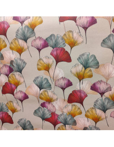 Tissu toile coton enduit CELINE ginko Thévenon - Tissus Ameublement  au mètre - nappe enduite