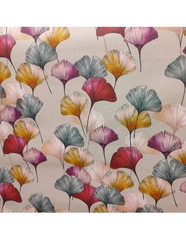 Tissu toile coton enduit CELINE ginko Thévenon - Tissus Ameublement  au mètre - nappe enduite