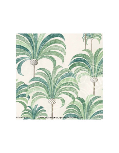 Paire de Rideaux Tissu Palmeraie  Thevenon  tons vert