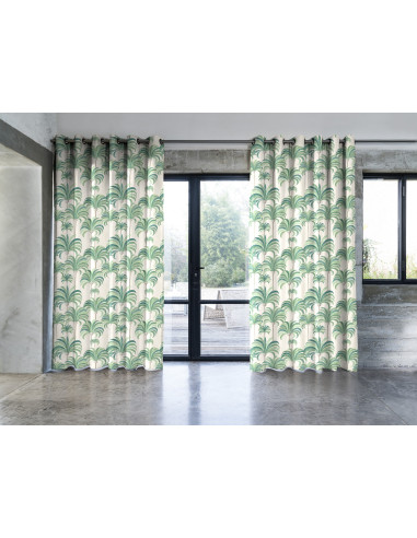 Paire de Rideaux Tissu Palmeraie  Thevenon  tons vert
