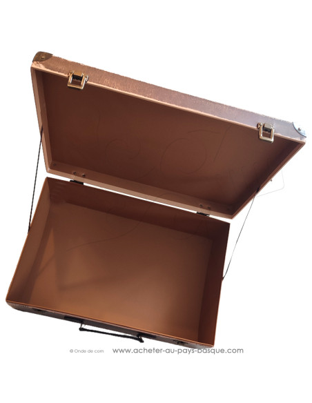 Valise vintage vide en carton - coffret cadeau ouverte