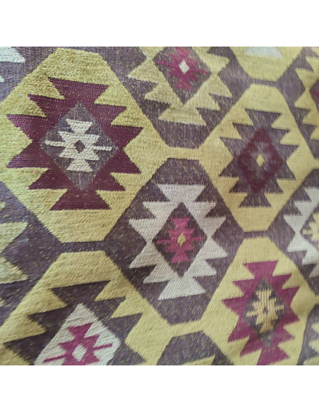 Tissu jacquard ameublement motifs ethniques esprit kilim. - Tissus Ameublement au mètre - coussin rideaux réfection fauteuil