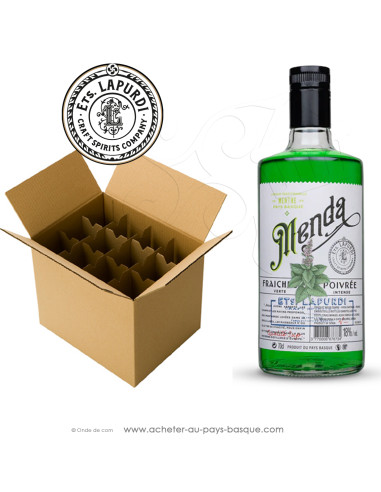 acheter carton de 6 bouteilles de Menda liqueur de menthe fraiche poivrée  ETS. LAPURDI vente en ligne liqueur alcool basque