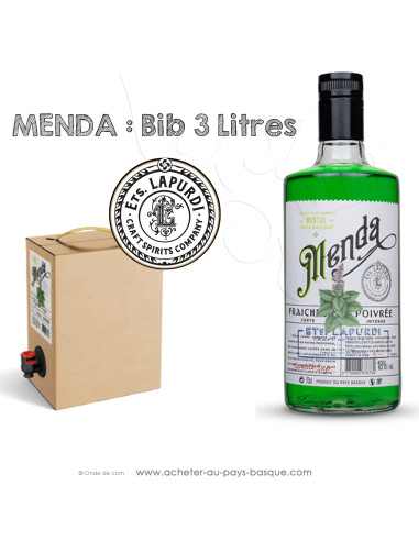 acheter Bib 3 Litres Menda liqueur de menthe fraiche ETS. LAPURDI 18° spiritueux Basque  vente en ligne