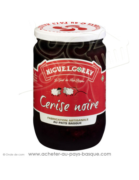 Confiture Extra de Cerises noires - producteur Basque - conserve produit epicerie sucré -650g