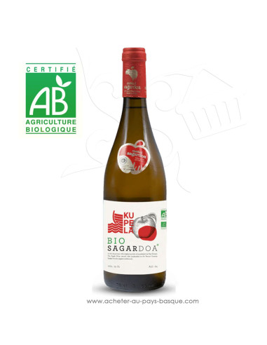 Cidre basque Kupela Sagardoa vin de pommes Bio - cidre traditionnel brut certifié agriculture biologique - aperitif basque