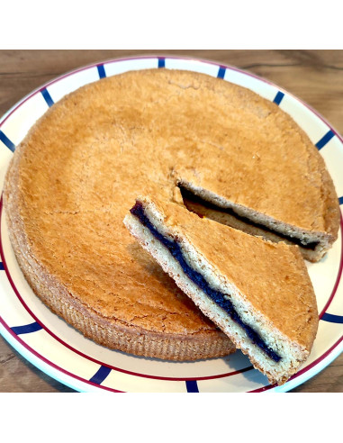 Gâteau Basque traditionnel aux cerises Noires - 600g - biscuiterie artisanale - label Eguzkia
