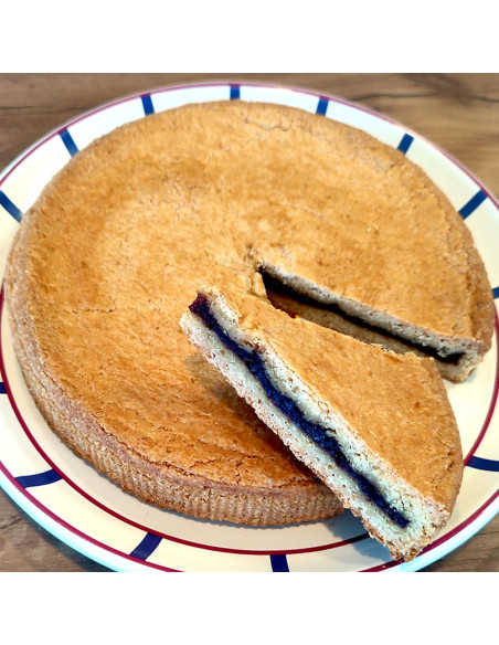 Gâteau Basque traditionnel aux cerises Noires - 600g - biscuiterie artisanale - label Eguzkia