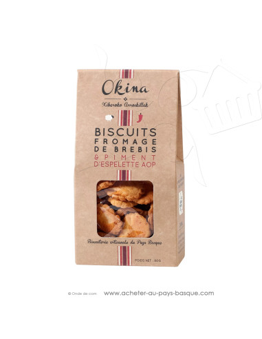 Biscuits apéritifs au Fromage de Brebis et Piment d'Espelette AOP - 80g