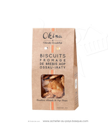 Biscuits apéritifs au Fromage de Brebis AOP Ossau-Iraty - 80g - biscuiterie artisanale OKINA