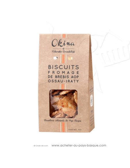 Biscuits apéritifs au Fromage de Brebis AOP Ossau-Iraty - 80g - biscuiterie artisanale OKINA