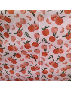 Tissu Coton OEKO TEX motifs pêches - tissus habillement au mètre vente en ligne - robe jupe top pantalon