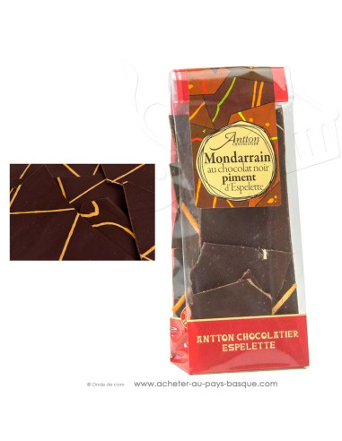 Fine feuille de chocolat Noir au piment d'Espelette "Mondarrain"