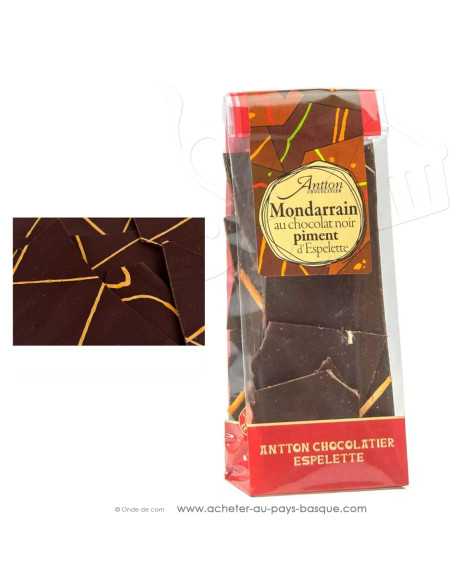 Fine feuille de chocolat Noir au piment d'Espelette "Mondarrain"