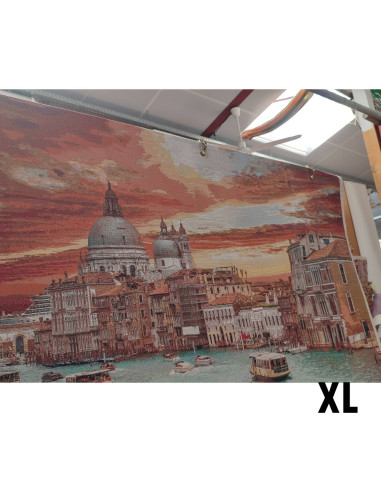 Panneau décoratif tapisserie tissu jacquard gobelin Venise 134 x 88 cm - tenture murale décoration - tissus ameublement