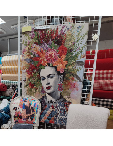Panneau décoratif tapisserie tissu jacquard gobelin Frida Kahlo 180 x 134 cm - tenture murale décoration - tissus ameublement