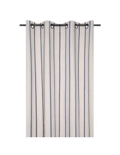 Rideau oeillets St TROP x 1 coton épais naturel rayure basque bleu navy 135 x 260cm STOF - linge de maison décoration interieure