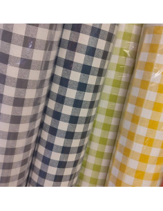 Nappes en Toile cirée carreaux vichy jaunes motif  carreaux - tissus au mètre - mercerie décoration art de la table 2