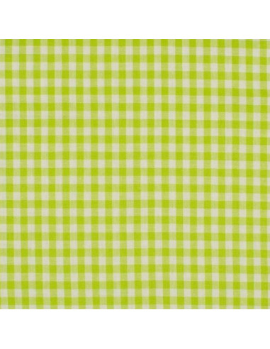 Nappes en Toile cirée carreaux vichy vert anis motif carreaux - tissus au mètre - mercerie décoration art de la table