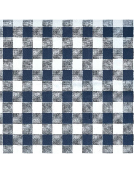 Nappes en Toile cirée carreaux vichy bleue marine motif carreaux - tissus au mètre - mercerie décoration art de la table