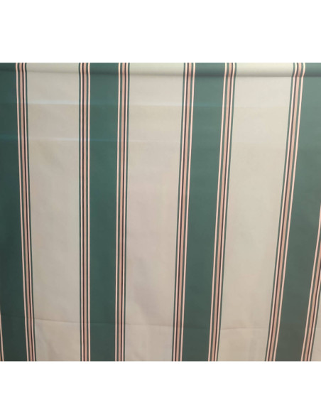 Nappe toile enduite rayure Basque gris et vert - acheter nappe basque sur mesure