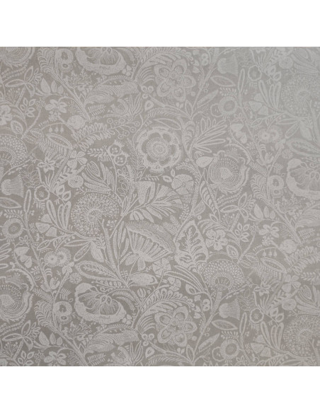 Toile savoie polycoton ASILAH feuillage blanc mat 155cm STOF - Tissus Ameublement au mètre rideaux coussins accessoires déco