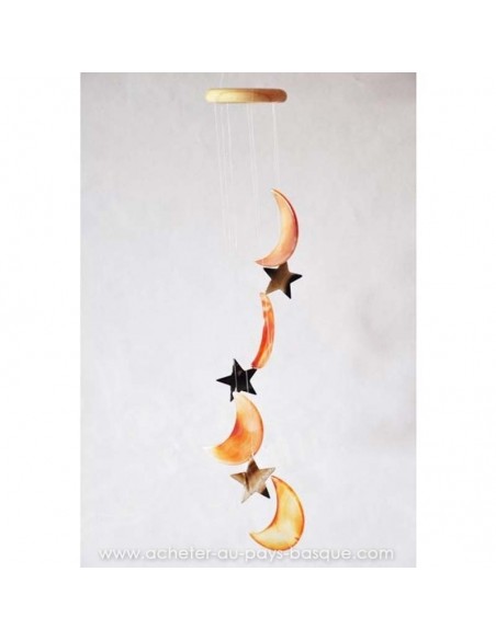 Mobile carillon agate lunes étoiles oranges 3 - livraison à domicile