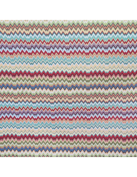 Tissu  jacquard petits chevrons multicolore grande laize 280cm - Tissus Ameublement au mètre - rideaux réfection fauteuil