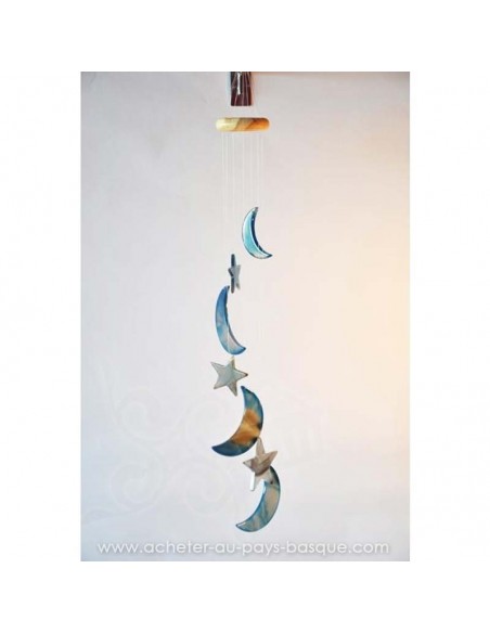 Mobile carillon agate lunes étoiles bleues2 - livraison à domicile