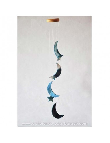 Mobile carillon agate lunes étoiles bleues - livraison à domicile