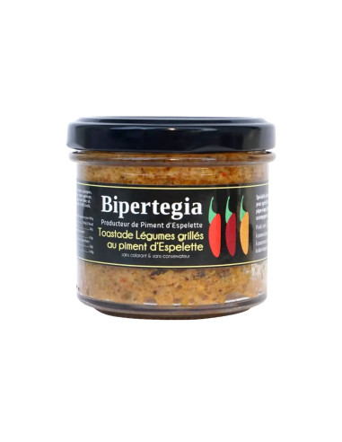 La toastade aux légumes grillés et piment d'Espelette - Bipertegia producteur Basque - apéritif tartinable