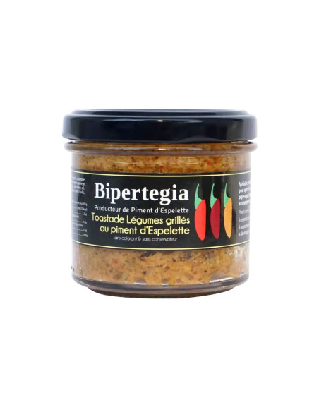 La toastade aux légumes grillés et piment d'Espelette - Bipertegia producteur Basque - apéritif tartinable