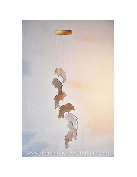 Mobile carillon agate dauphins bleus - livraison à domicile