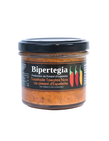 Toastade tomates noix et Piment d'Espelette - Bipertegia producteur Basque - apéritif tartinable