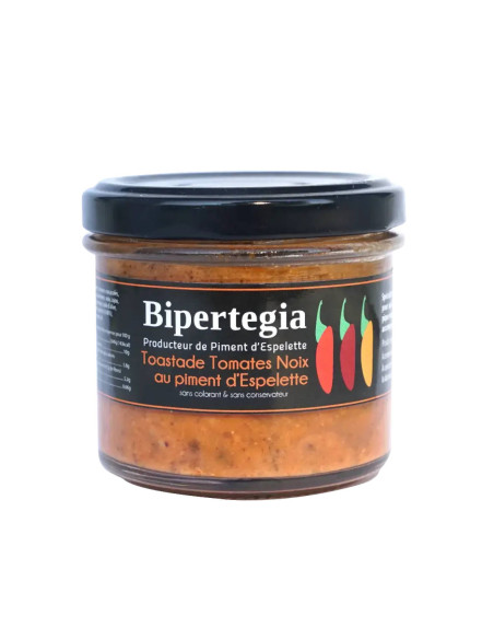Toastade tomates noix et Piment d'Espelette - Bipertegia producteur Basque - apéritif tartinable
