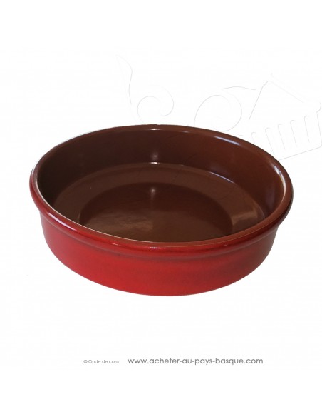 Plat rond à Paella rouge Céramique en Terre cuite diamètre 32 cm