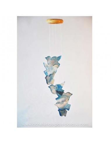 Mobile carillon agate oiseaux vol bleus - livraison à domicile